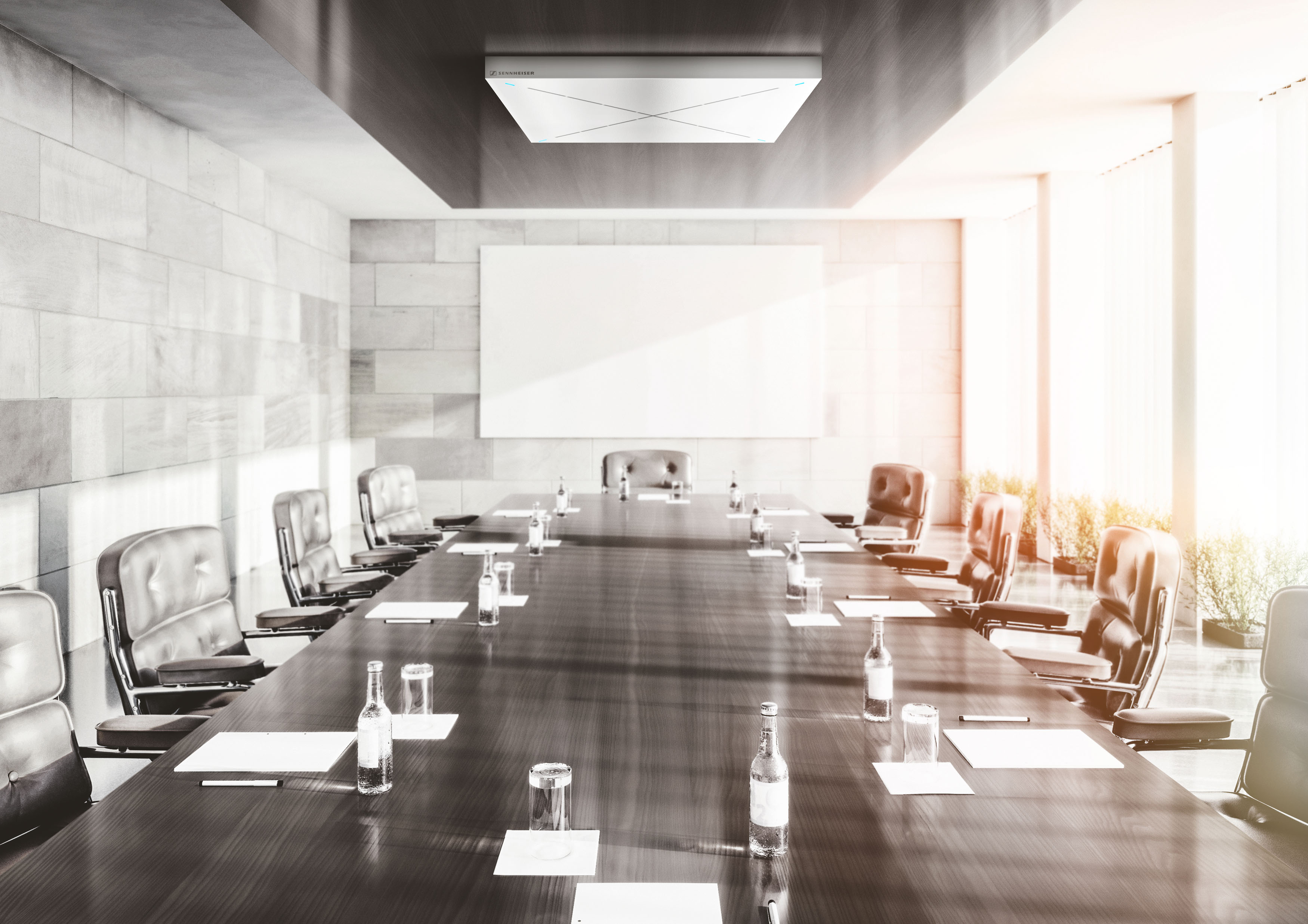 Complete freedom of movement and excellent speech intelligibility: TeamConnect Ceiling is the only conference room solution that works with automatic beamforming