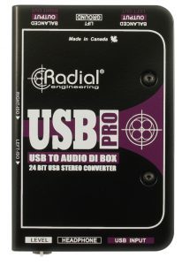The USB-Pro is a digital audio converter/computer DI