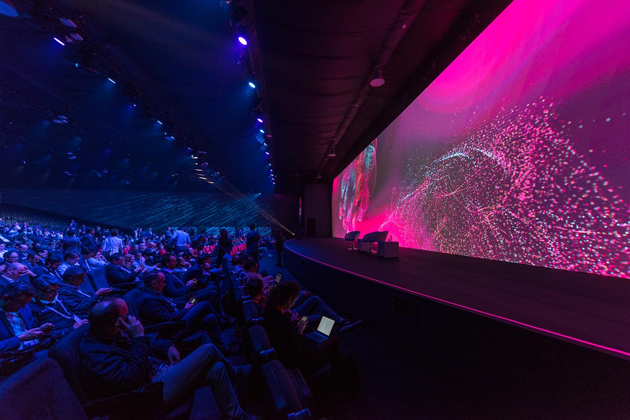 Stage Audio Works The biggest screen at Mobile World Congress run by Christie Spyder X80 and